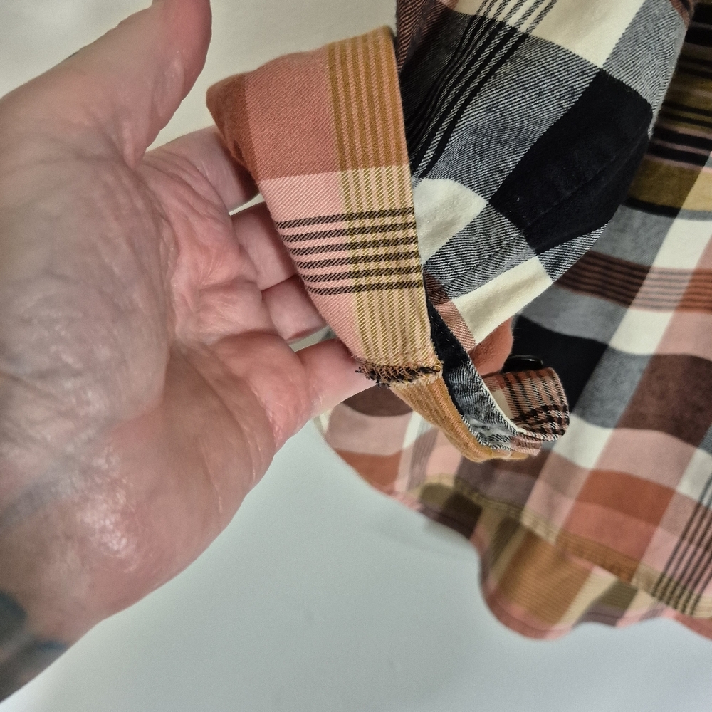 Madewell Ex Boyfriend Button Down Plaid Flannel Shirt Size Large - Picture 6 of 9